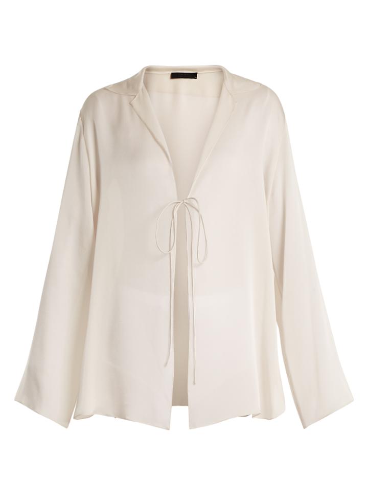 The Row Ritea Sheer Silk-georgette Jacket