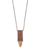 Matchesfashion.com Parts Of Four - Arrowhead Amulet Cuboid Necklace - Mens - Silver Multi