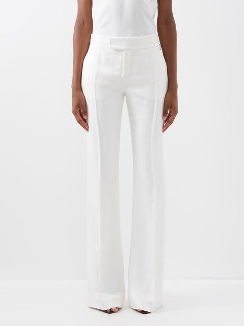 Tom Ford - Hopsack Bootcut Tailored Trousers - Womens - White