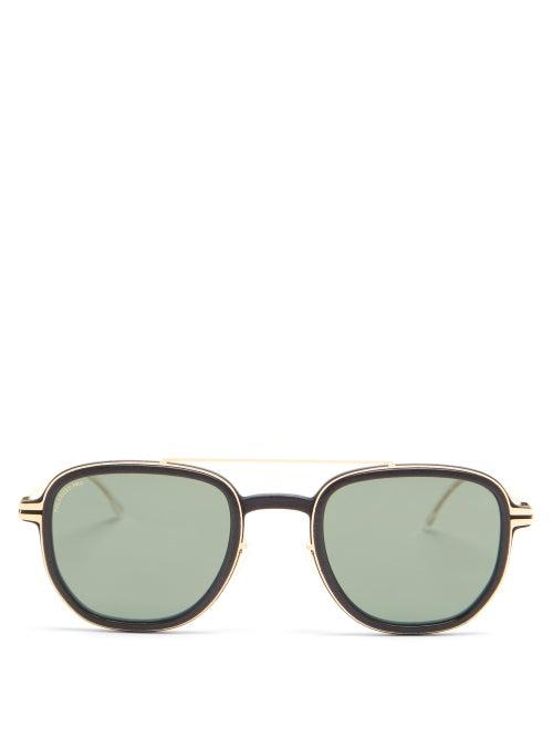 Matchesfashion.com Mykita - Alder Square Metal Sunglasses - Mens - Black Gold