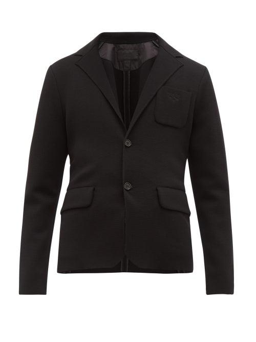 Matchesfashion.com Prada - Single Breasted Knitted Technical Blazer - Mens - Black