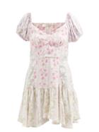 Loveshackfancy - Amini Floral-print Satin Mini Dress - Womens - Floral
