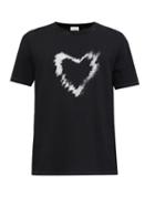 Saint Laurent - Heart-print Cotton-jersey T-shirt - Mens - Black