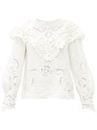 Matchesfashion.com Isabel Marant - Eloine Broderie-anglaise Linen Blouse - Womens - Ivory