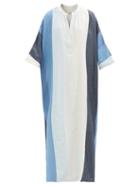 Matchesfashion.com Marrakshi Life - Roll-sleeve Jacquard-stripe Cotton-blend Kaftan - Womens - Blue Stripe