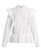 Matchesfashion.com Sea - Vienna Cotton Voile Blouse - Womens - White