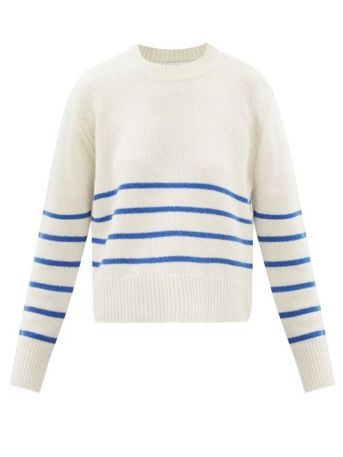 Frame - Intarsia-stripe Cashmere Sweater - Womens - Blue White