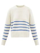 Frame - Intarsia-stripe Cashmere Sweater - Womens - Blue White