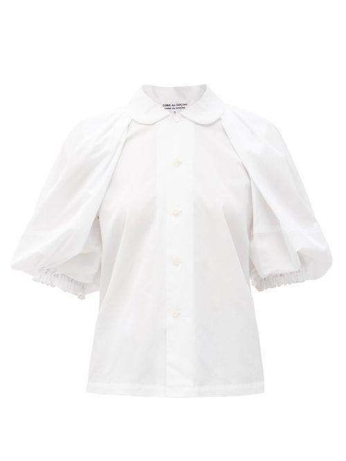 Matchesfashion.com Comme Des Garons Comme Des Garons - Puffed-sleeve Cotton Blouse - Womens - White
