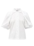 Matchesfashion.com Comme Des Garons Comme Des Garons - Puffed-sleeve Cotton Blouse - Womens - White