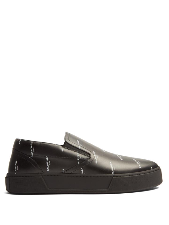 Balenciaga Logo-print Low-top Leather Trainers