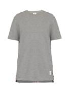 Matchesfashion.com Thom Browne - Striped Cotton Piqu T Shirt - Mens - Light Grey