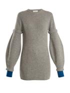 Toga Round-neck Contrast-cuff Ribbed-knit Wool Sweater