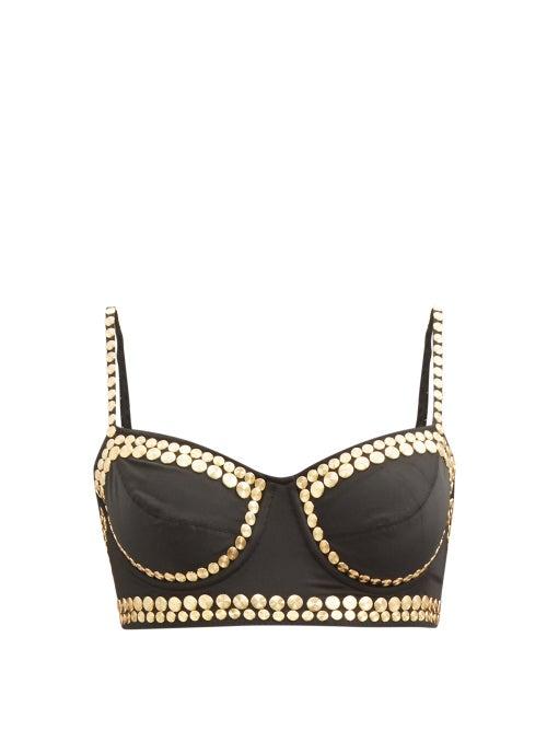 Norma Kamali - Studded Underwired Bikini Top - Womens - Black