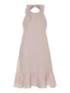 Valentino Bow-halterneck Ruffle-trimmed Dress