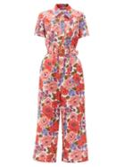 Matchesfashion.com Zimmermann - Poppy Floral-print Linen Jumpsuit - Womens - Pink Print