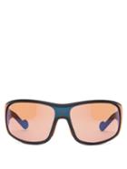 Matchesfashion.com Moncler - Logo-print Mirrored-lens Ski Sunglasses - Mens - Orange