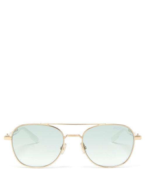 Matchesfashion.com Dior Homme Sunglasses - Diorstreet2 Aviator Metal Sunglasses - Mens - Gold