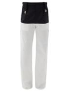 Matchesfashion.com Raf Simons - Suspender Panelled Wool-blend Trousers - Mens - Navy White