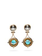 Elie Top Diamond, Turquoise, Silver & Gold Pluton Earrings