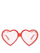 Matchesfashion.com Gucci - Heart Shaped Frame Sunglasses - Womens - Red Multi