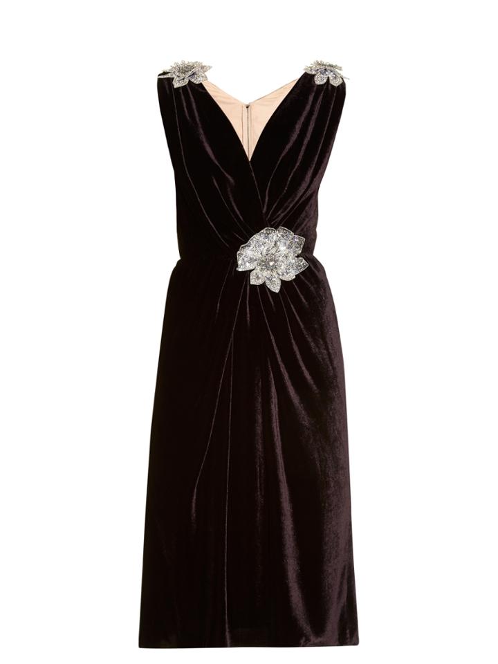 Dolce & Gabbana Crystal-embellished Brocade And Velvet Dress