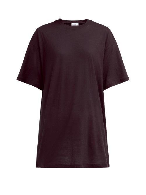 Matchesfashion.com Raey - Patti Oversized Cotton Jersey Crew Neck T Shirt - Womens - Burgundy