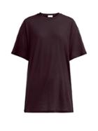 Matchesfashion.com Raey - Patti Oversized Cotton Jersey Crew Neck T Shirt - Womens - Burgundy