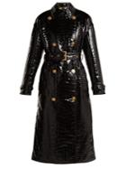 Versace Baroque Print-lined Crocodile-effect Coat