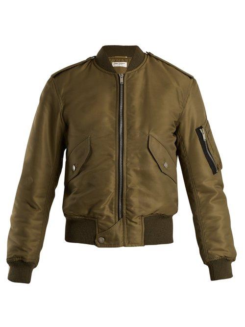 Matchesfashion.com Saint Laurent - Padded Bomber Jacket - Womens - Khaki