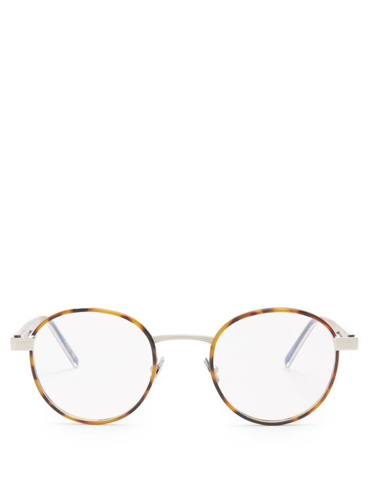 Saint Laurent Round-frame Tortoiseshell Glasses