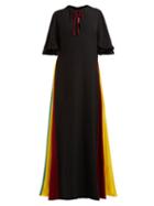 Matchesfashion.com Staud - Victorian Rainbow Panel Maxi Dress - Womens - Black Multi