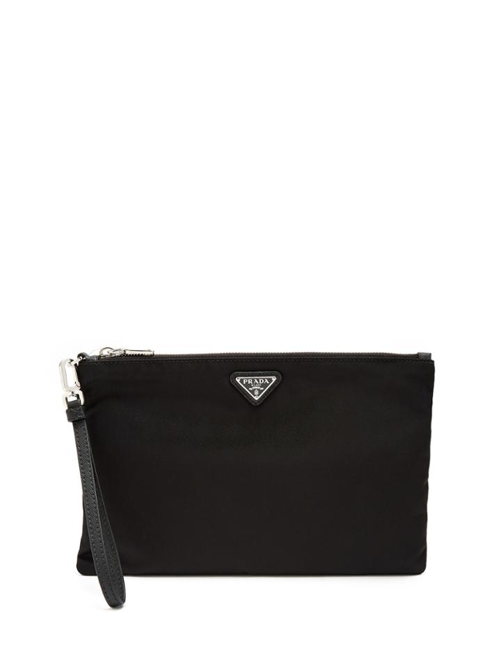 Prada Logo-plaque Medium Nylon Pouch