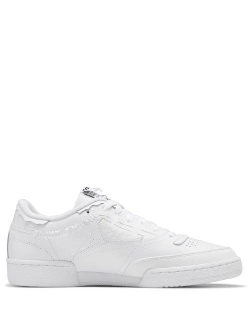 Reebok X Margiela - Club C Memory Of Distressed Leather Trainers - Mens - White