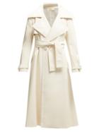 Matchesfashion.com Sara Battaglia - Double Breasted Faux Leather Trench Coat - Womens - Ivory