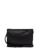 Matchesfashion.com Bottega Veneta - Intrecciato-embossed Leather Messenger Bag - Mens - Black