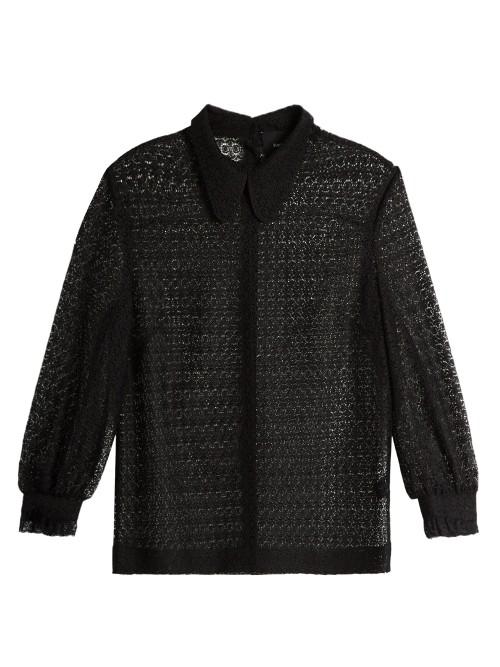 Simone Rocha Round-collar Floral-lace Blouse