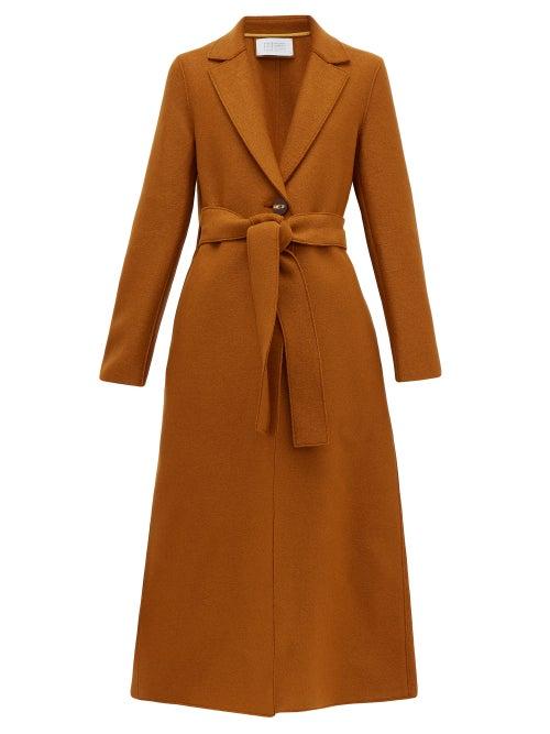 Matchesfashion.com Harris Wharf London - Single Breasted Pressed Wool Coat - Womens - Dark Brown