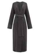 Raey - Belted Ribbed-knit Cashmere Maxi Cardigan - Womens - Charcoal