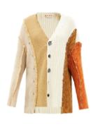 Matchesfashion.com Marni - Deconstructed Wool-blend Cardigan - Womens - Beige Multi