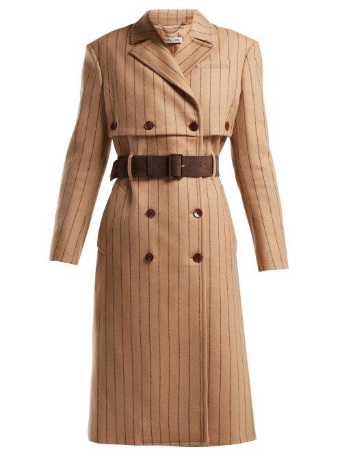 Matchesfashion.com Altuzarra - Higgins Pinstriped Double Breasted Wool Blend Coat - Womens - Beige Stripe