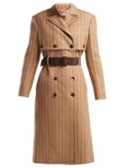 Matchesfashion.com Altuzarra - Higgins Pinstriped Double Breasted Wool Blend Coat - Womens - Beige Stripe