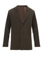 Matchesfashion.com Homme Pliss Issey Miyake - Single-breasted Technical Pleated-jersey Jacket - Mens - Dark Grey