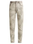 Matchesfashion.com Eckhaus Latta - Bleached High Rise Straight Leg Jeans - Womens - Light Grey