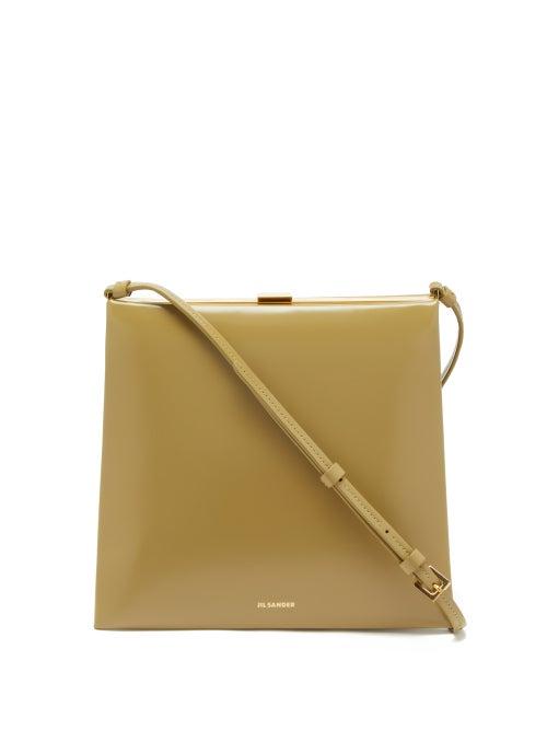 Jil Sander - Small Logo-print Leather Shoulder Bag - Womens - Khaki