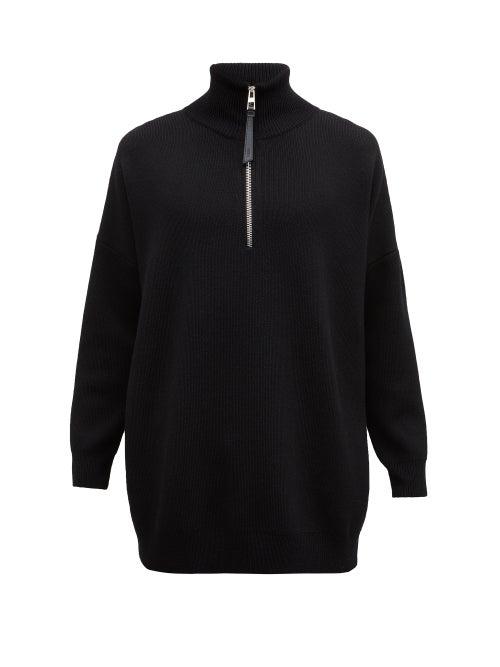 Loewe - Anagram-jacquard Zipped Sweater - Mens - Black