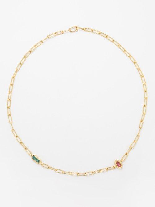 Healers - Tourmaline & Recycled 18kt Gold Necklace - Mens - Gold