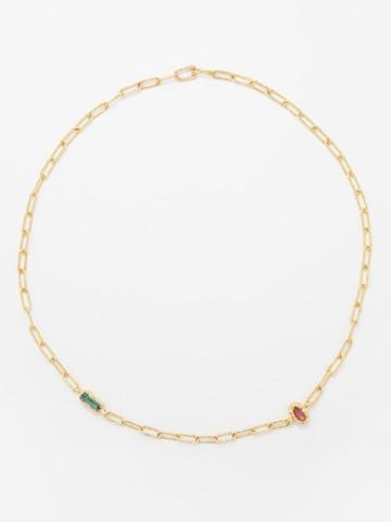 Healers - Tourmaline & Recycled 18kt Gold Necklace - Mens - Gold