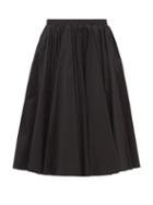 Matchesfashion.com Emilia Wickstead - Lily Gathered Cotton-twill Skirt - Womens - Black