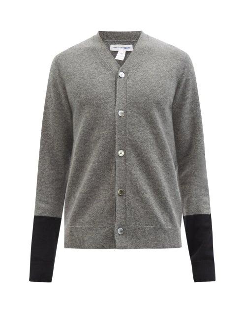 Comme Des Garons Shirt - V-neck Wool Cardigan - Mens - Grey